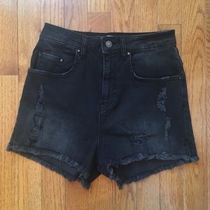 Zara Hight Rise Black Denim Shorts, Size 26